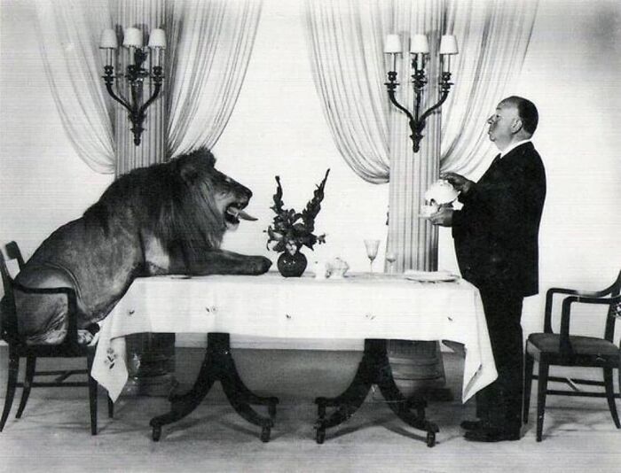 Alfred Hitchcock & Leo the Lion, 1950s